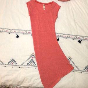 Free People Salmon colored asymmetrical dress